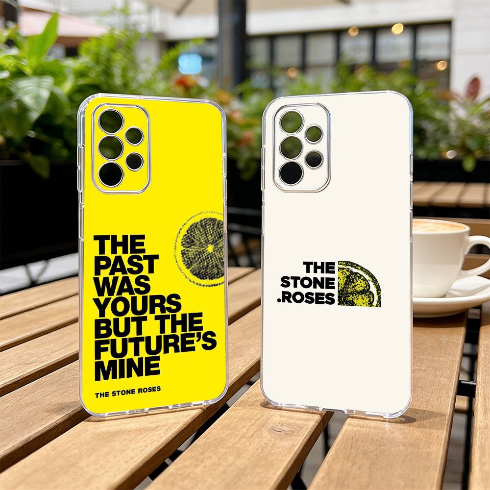 The S-Stone R-Roses Band Phone Case For Samsung S25,S24,S21,S22,S23,S30,Ultra,S20,Plus,Fe Transparent Cover