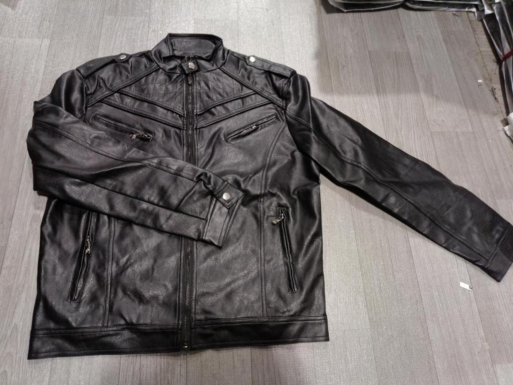 Giacca da Uomo Taglie Forti Autunno 2022 Color Block in Pelle con Collo Alto - Stile Trendy Europeo e Americano