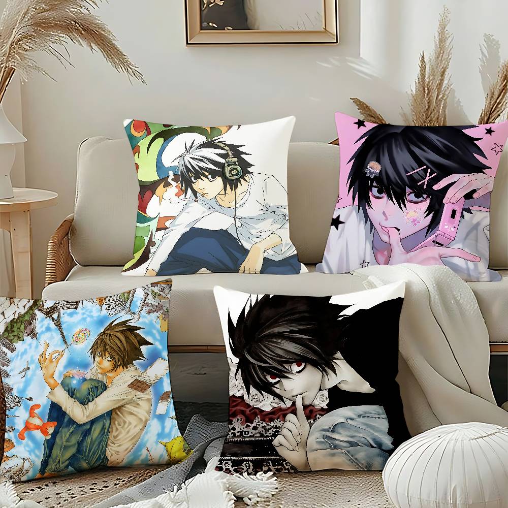 Cool L. Lawliet Throw Pillow Covers Pattern Cushion Cover Suitable For Sofa Bedroom Car Pillow Cover