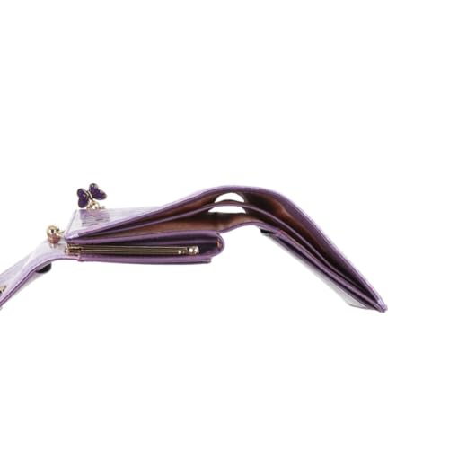 ANNA SUI Rose Heart Clasp Bifold Wallet [New Color] Women's Wallet with Bill Compartment and Card Slots, Large Capacity, Clasp Closure, 317985, Purple