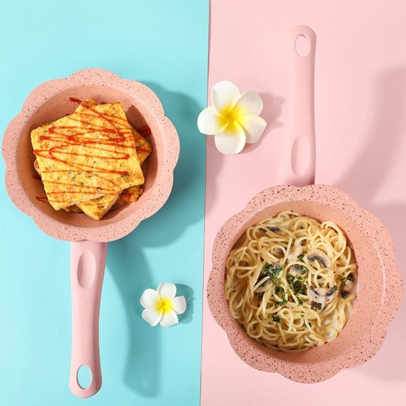 Nonstick Frying Pans Pots for Milk Boiling and Soup Making Convenient Cookware with Glass Cover Lid Food Cooking Tool