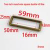 Antique Bronze 2-inch Square Wire Buckle, 50MM Zinc Alloy for Handbags