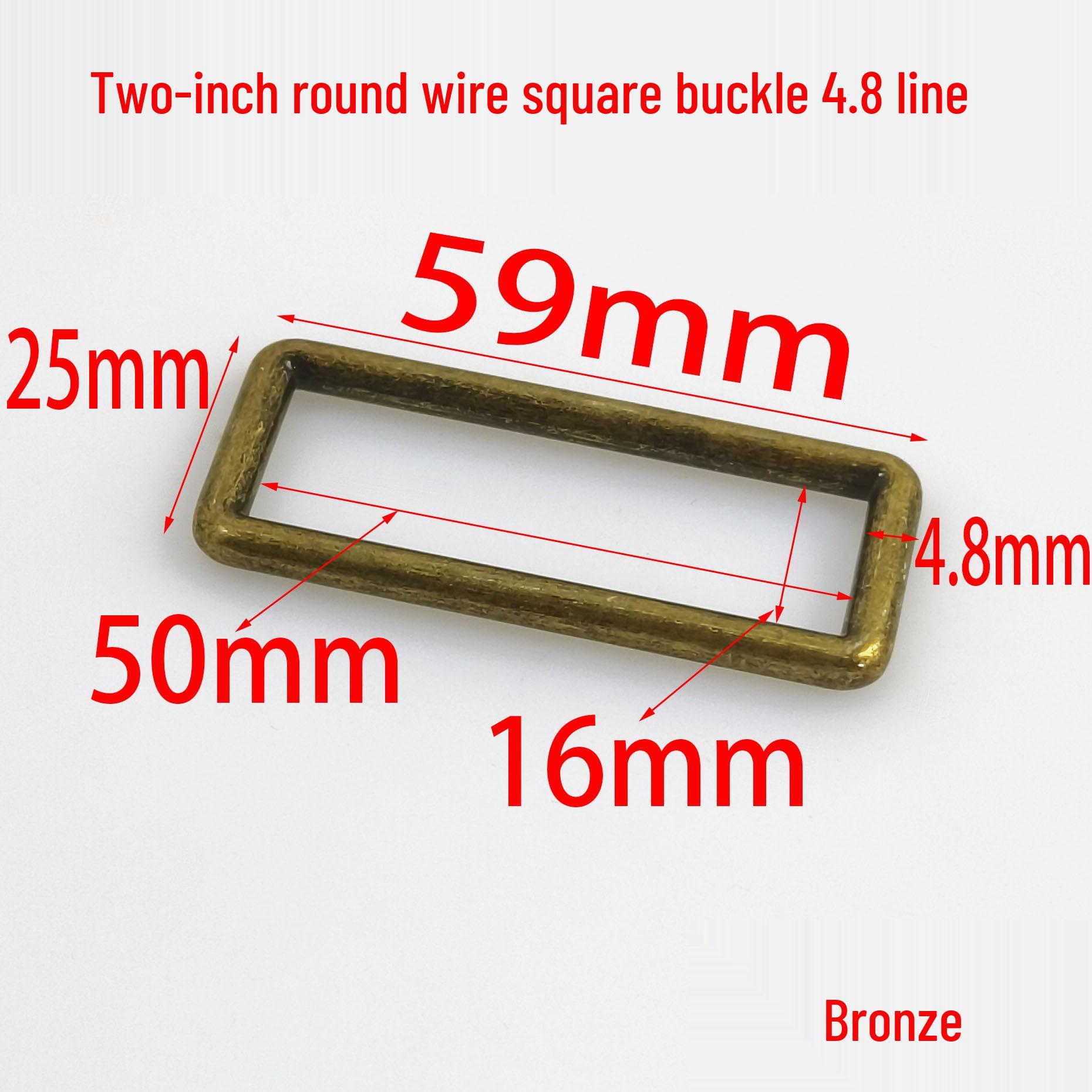 Antique Bronze 2-inch Square Wire Buckle, 50MM Zinc Alloy for Handbags