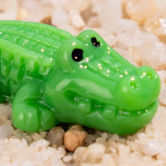 60Pcs Miniature Crocodile Figurine Mini Animal Resin Statue Ornament Educational Toy Dollhouse Fairy Garden Landscape Aquarium Decoration