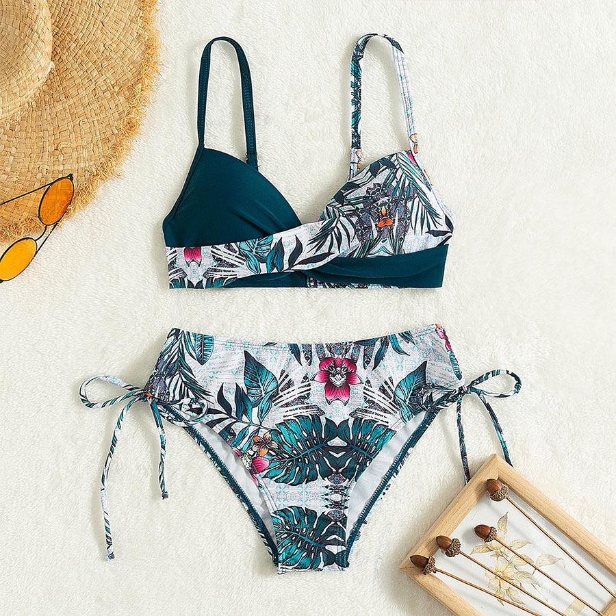 Sexy European and American Hard Cup Underwire Bikini Swimsuit for Women