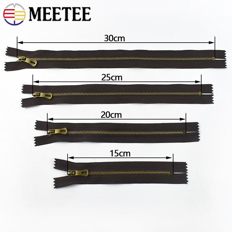 1-10Pcs 15-30cm 5# Metal Zippers Close-end Auto-lock Zipper for Pocket Jeans Backpack DIY Garment Sewing Repair Zip Accessories