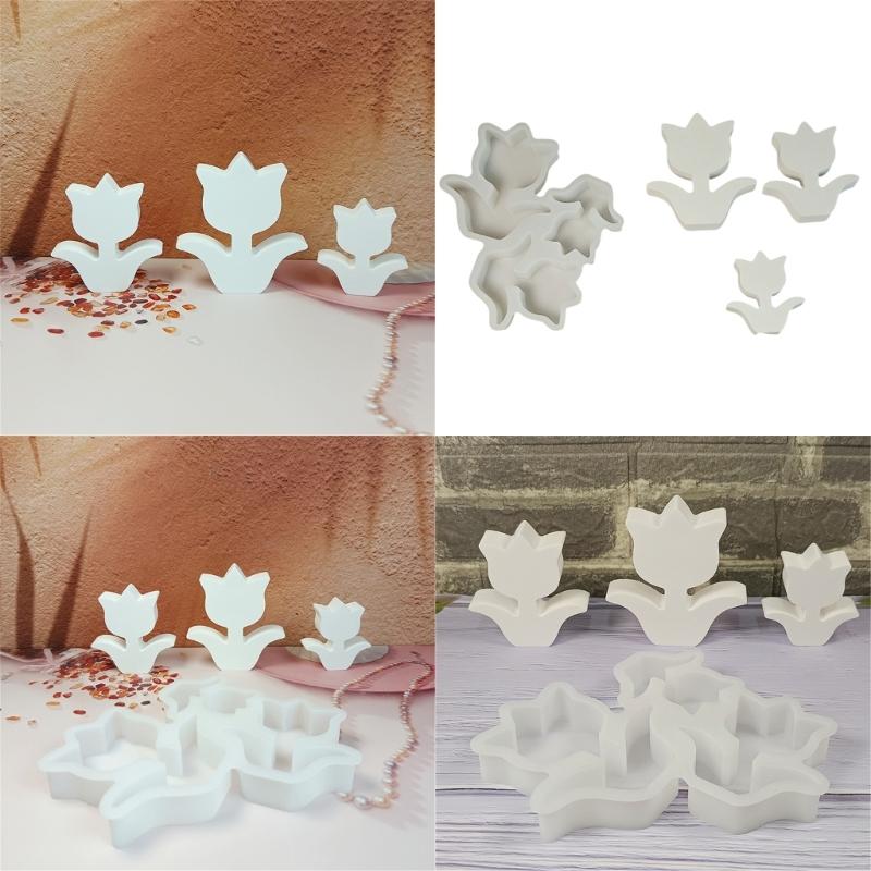Tulips Molds Ornament Molds Silicone Mould Flowers Molds Baking Molds Concrete Molds Casting Molds for Home Decorations