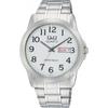 No Q Q [citizen Q Q] Watch Analog Waterproof Date Day Metal Band A142 214 Men S Silver