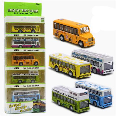 1/60 Minibus-Modell aus Legierung mit Rückzugfunktion, hochsimuliertes Touristenbus-Spielzeug, Geschenkset