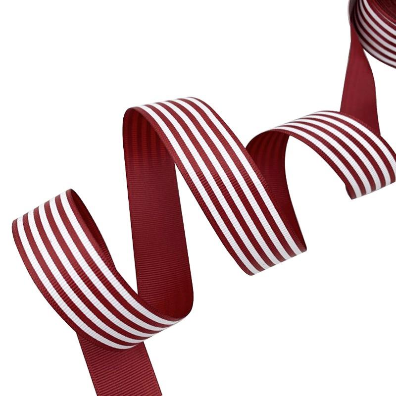 (20 Yards/Los) 1 '' (25 mm) Schwarz-Weiß gestreiftes Ripsband bedruckte Geschenkverpackungs-Dekorationsbänder