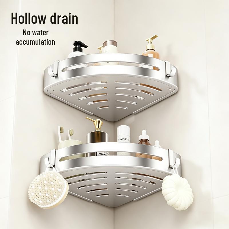 Xinpei Drill-Free Space Aluminum Corner Bathroom Shelf