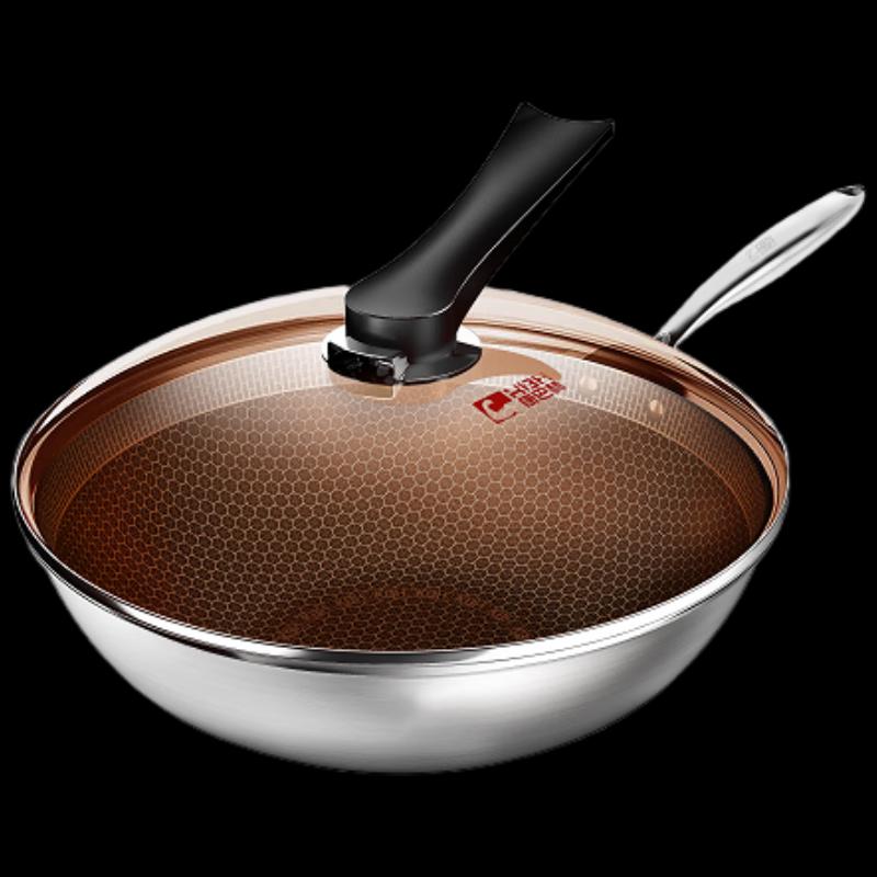 KOBACH 304 Stainless Steel Honeycomb Non-stick Wok, 32cm