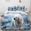 Polyester Duvet Cover With Pillowcases 3D Print Polar Bears On The Island Couples Arctic Animals Bedroom Set Bedding Dropship