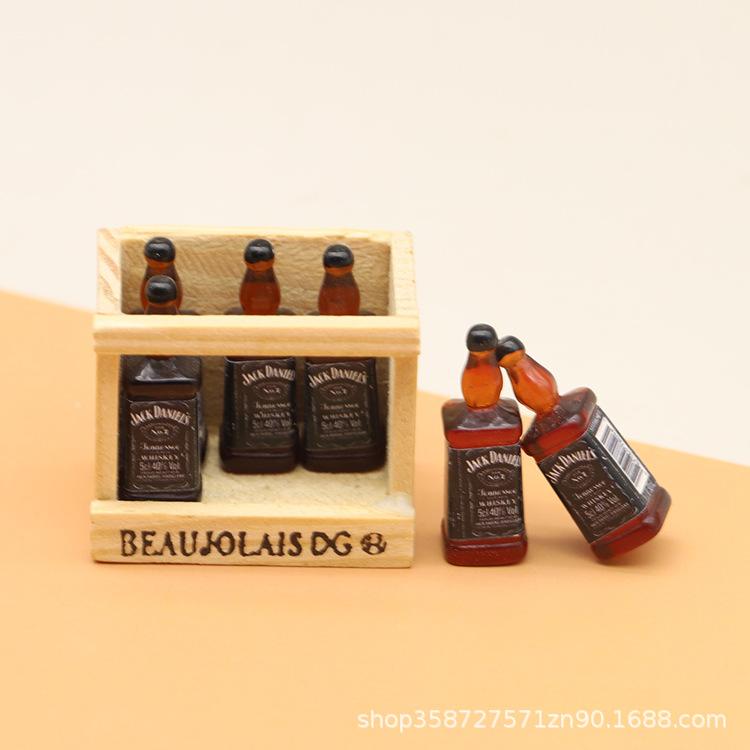 Japanese Dollhouse Beer Frame Drink Basket Model Miniature Accessories Shooting Props Ornament Toys