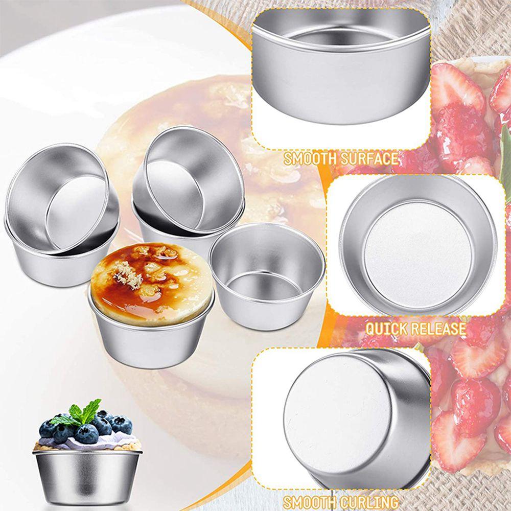 4Pcs Aluminum Zinc Zinc Alloy Individual Bakeware Tumblers Baking Tool Pudding Mould Egg Tart Mold Muffin Cup
