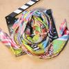 Japan and Korea Fashion Simulation Silk Scarf New Silk Satin Digital Printing Silk Scarf Large Square Scarf Silk Scarf, Women's Spring Silk Scarf