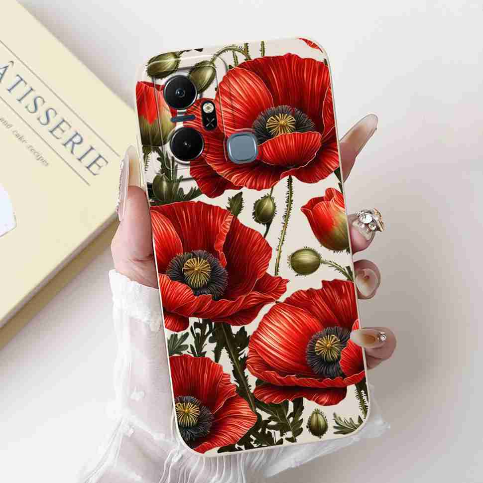 For Infinix Smart 6 Plus X6823C Case Luxury Floral Fashion Soft Silicone Cover For Infinix Smart 6Plus X6823 6.6" Phone Case