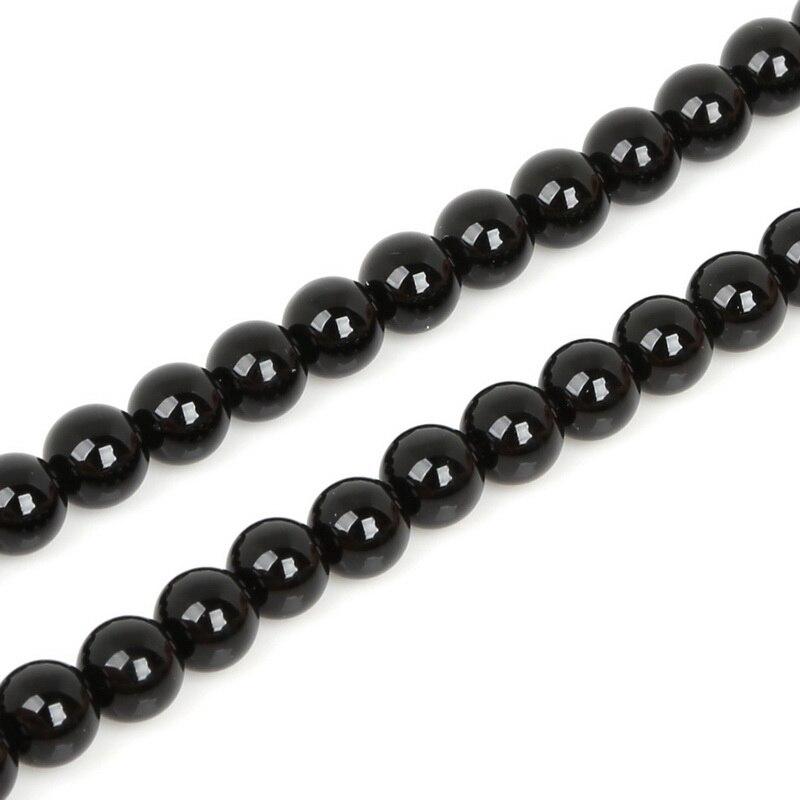 Black Onyx Agate Beads DIY Handmade Natural Stone For Jewelry Making Round Shape 3/4/6/8/10mm