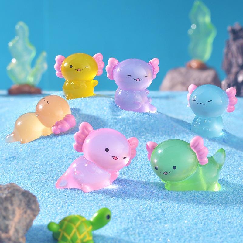 Micro-Landscape Creative Glow-In-Light Cute Hexagonal Dragon Fish Tank Moss Succulent Landscape Gardening Decoration Small Ornam