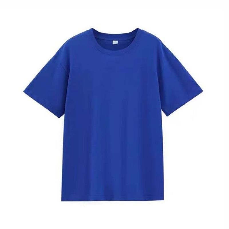 Summer Shoulder Cotton Short-sleeved T-shirt Women's Round Neck Solid Color Loose Large Size Women's New Top