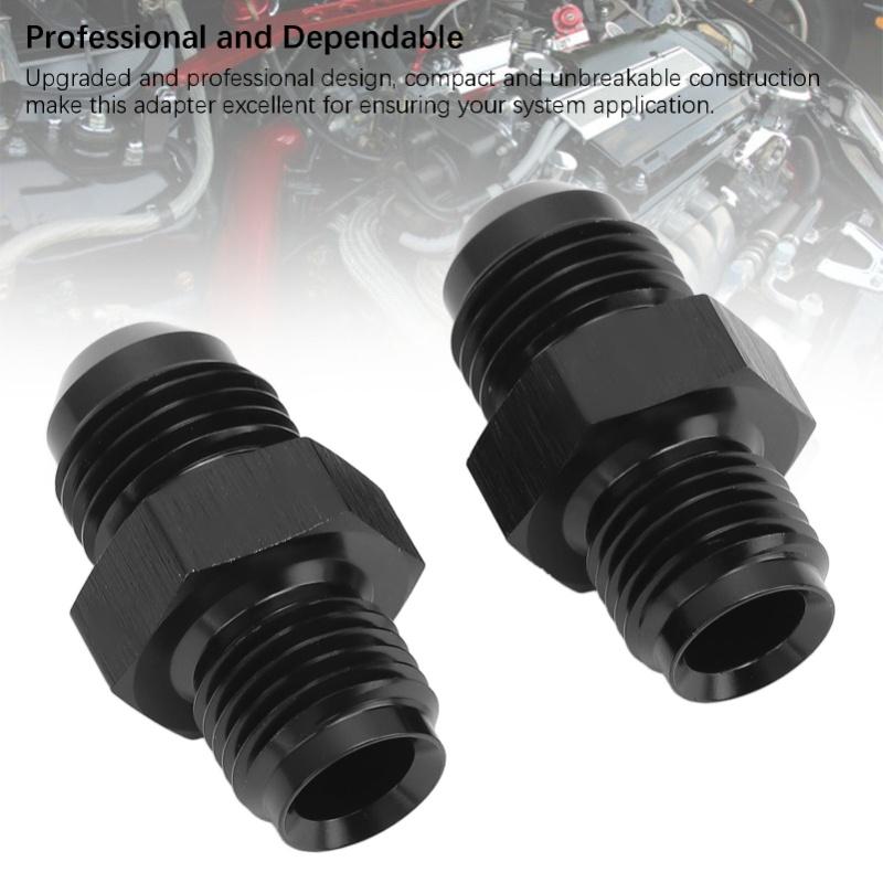 1 Pair 6An To 1/2-20 Inverted Flare Adapter Metal Structure Transmission Cooler Adapter Fitting Black