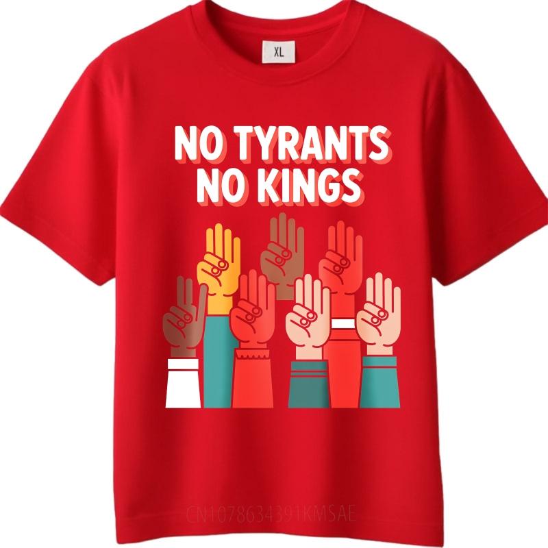 Summer tshirt male Soft Unisex Crew Neck t shirt Fashion No Tyrants No Kings Hands Raised Classic For Unisex tops Graphic Workout tops S