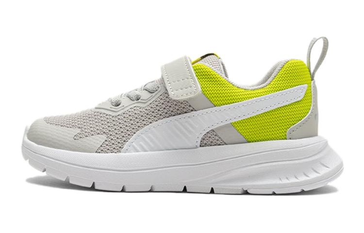 PUMA Evolve Mesh Run Сетчатая ткань Амортизация, Износостойкие Низкие Детские Беговые Кроссовки Зеленый Серый Детские 386239-10 33