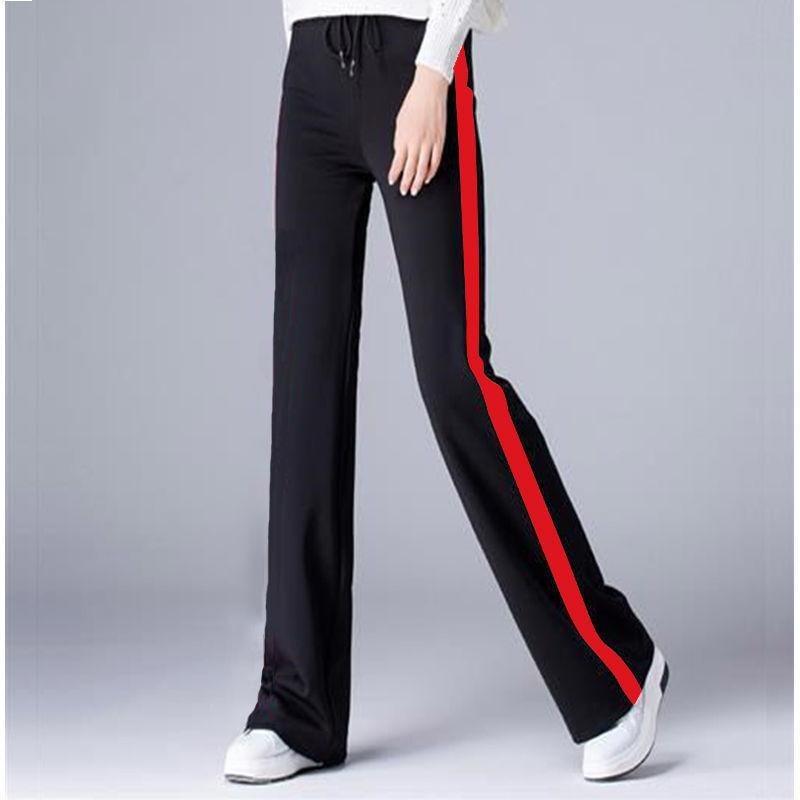 Pantaloni Sportivi da Donna Primavera Autunno Nuovi Ampi Drappeggiati Dritti Vita Alta Ballo di Piazza Pantaloni Casual