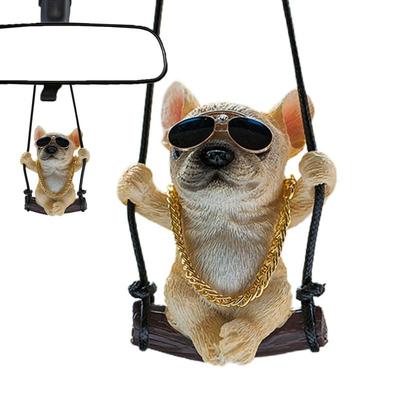 Cute Swing Dog Bulldog Model Auto Rearview Mirror Hanging Pendant Decoration Kwaii Lap-dog Car Interior Accessories Ornaments