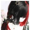 Harajuku-style GAL-kei women's full wig, long, straight, black, red, and double-colored, Lolita style.
