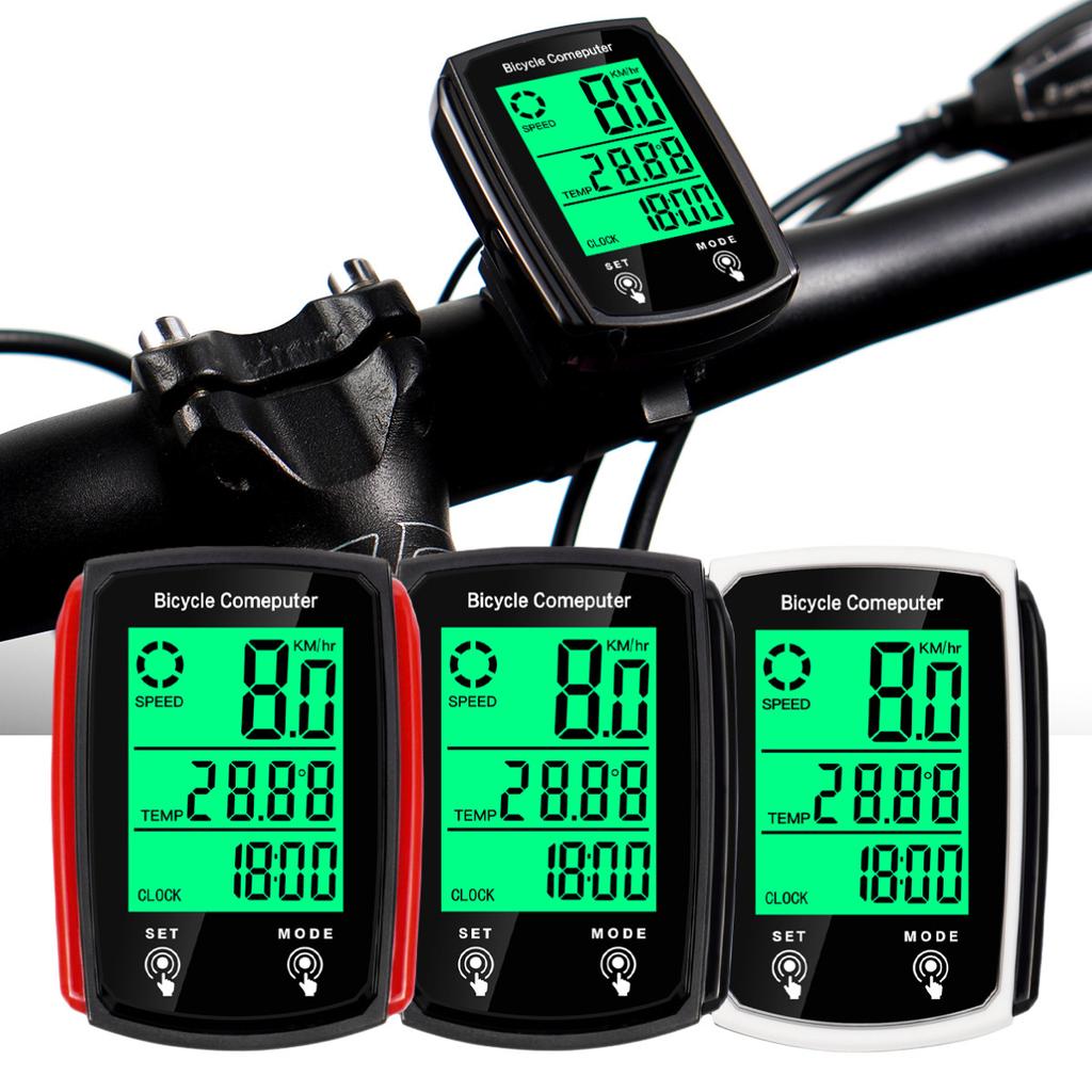 Fahrrad LCD Computer Kabelgebunden Fahrrad Geschwindigkeit Kilometerzähler Englisch Wasserdicht Fahrradzubehör Hintergrundbeleuchtet Für Tag/Nacht Radfahren