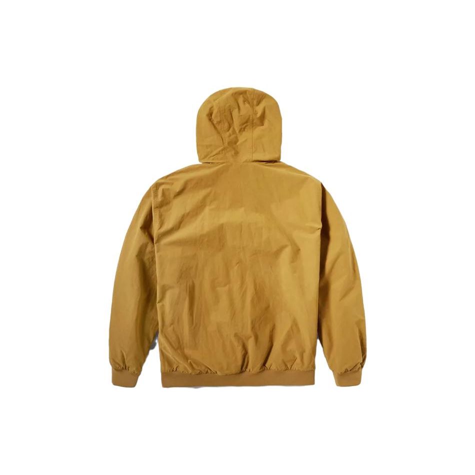 Timberland Solid Color Logo Embossed Canvas Zip-Up Hooded Jacket Men jackets Khaki A22UU-P47