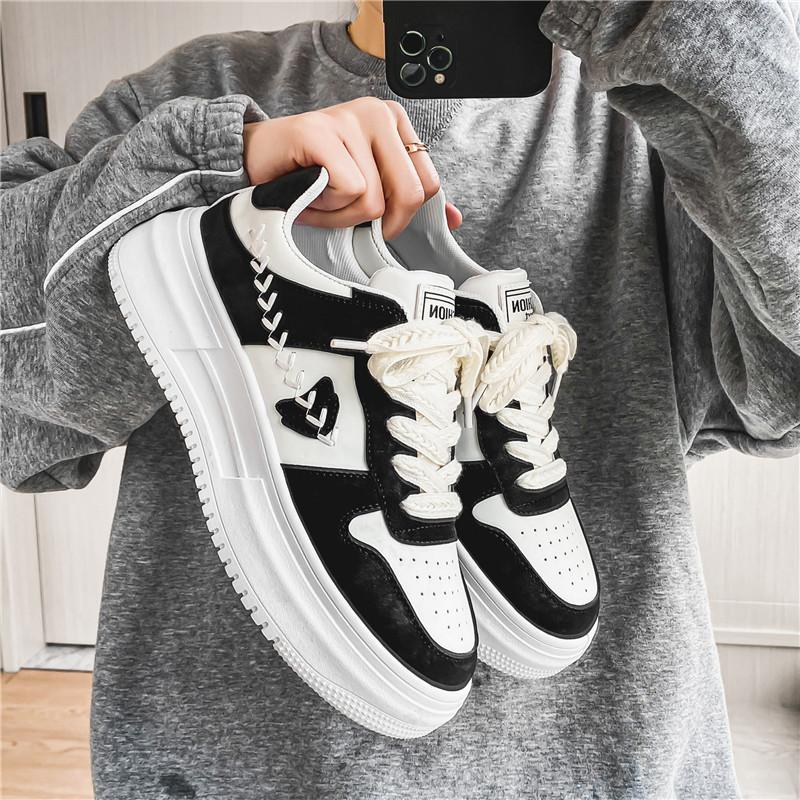 Board shoes men's summer Korean version of versatile breathable wheat ear white shoes youth summer thick-soled casual niche men's shoes