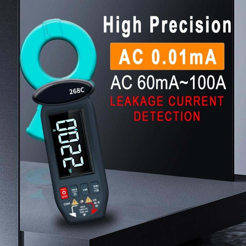 

High Accuracy LCD Leakage Current Tester Clamp Meter With Data Storage Auto Ranging And Multifunction Electrical Testing China Mainland