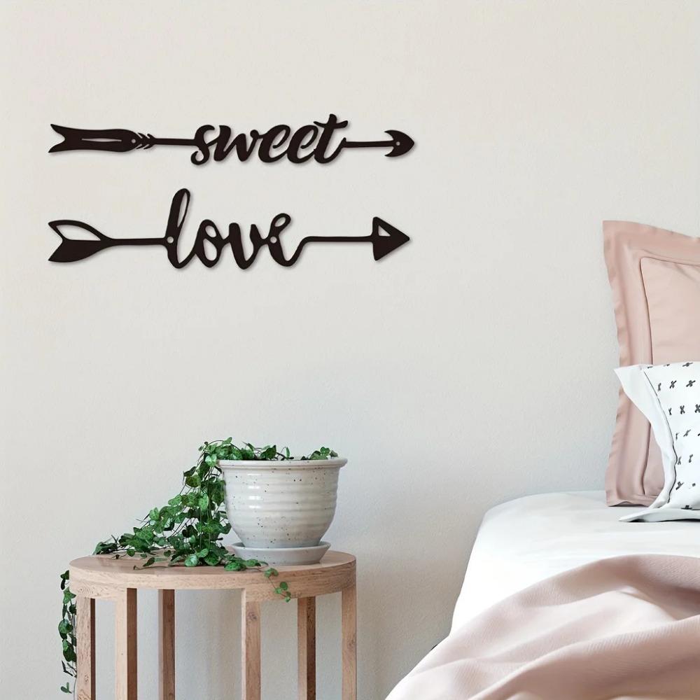 1pc Cutout Sculpture Arrow Sign Rustic Wall Art Decoration, Elegant Word Sign Decor, Stylish Iron Crafts for Metal Wall Hanging