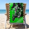 Serviette de plage ultra-douce sur le thème des motos tout-terrain, Idéale pour la piscine - le camping, la plongée - Essentiel de voyage parfait, Serviette de plage vibrante.