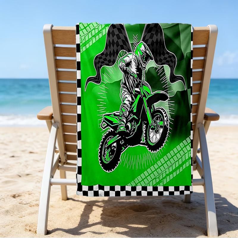 Serviette de plage ultra-douce sur le thème des motos tout-terrain, Idéale pour la piscine - le camping, la plongée - Essentiel de voyage parfait, Serviette de plage vibrante.