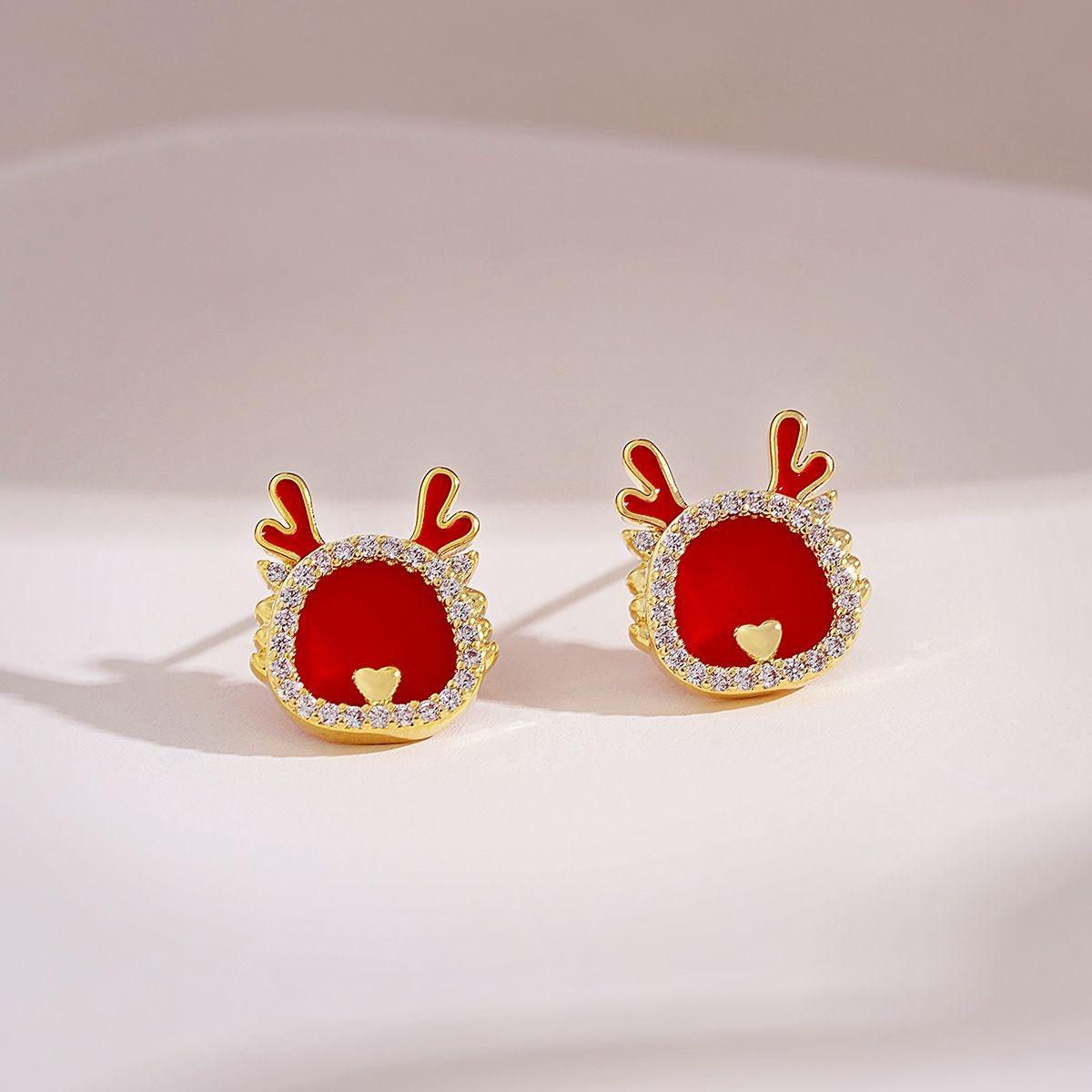 2024 Year of the Dragon Stud Earrings for Women - Elegant New Year Accessories
