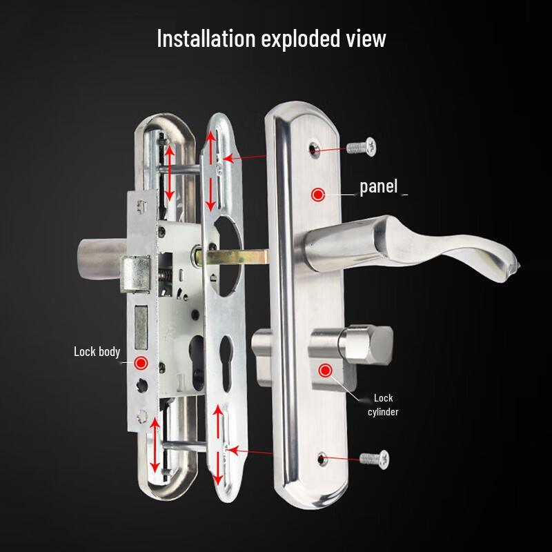 AJ-S255 Stainless Steel Universal Indoor Door Lock with Adjustable Hole Distance