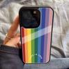 Rainbow Love Is Love Pride Phone Case Black Hard Plastic Phone Case For Iphone 17 Air 16 15 14 13 12 11 Pro Max PC TPU Ins Case