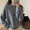 Liu Wen-inspired Women's Casual Loose Wool Sweater Pullover with Pockets - High-End Knitwear for 2025
