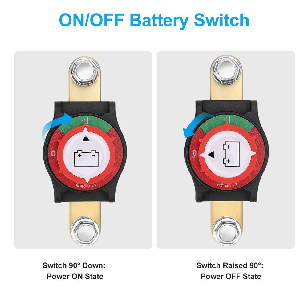 12-48V Side Post Battery Disconnect Switch Heavy Duty On/Off Switch For Car Boat