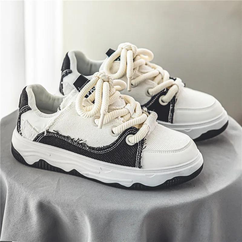 

Новые мужские повседневные парусиновые туфли, модные универсальные брендовые спортивные туфли на шнуровке, износостойкие, увеличивающие рост, размер 39-44 44