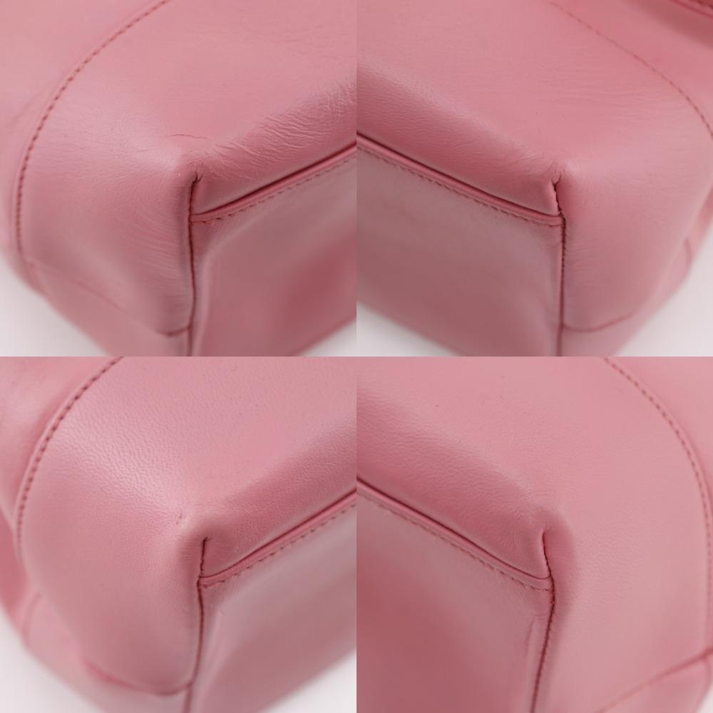 CHANEL Chain tote Tote Bag COCO Mark Long shoulder pink Calfskin Women Used