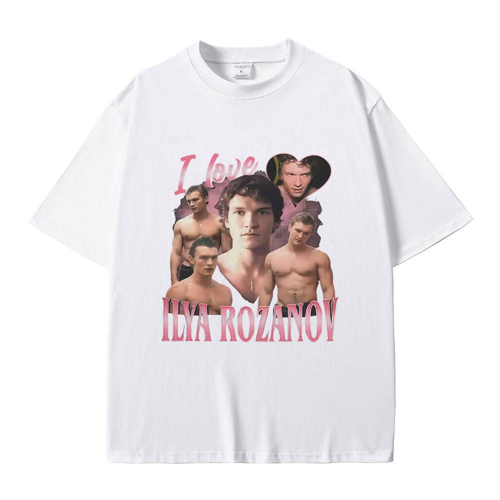 Heated Rivalry Tshirts I Love Ilya Rozanov Graphic T Shirts Men Women Casual Oversized Crewneck Tshirt Male Fashion Streetwear