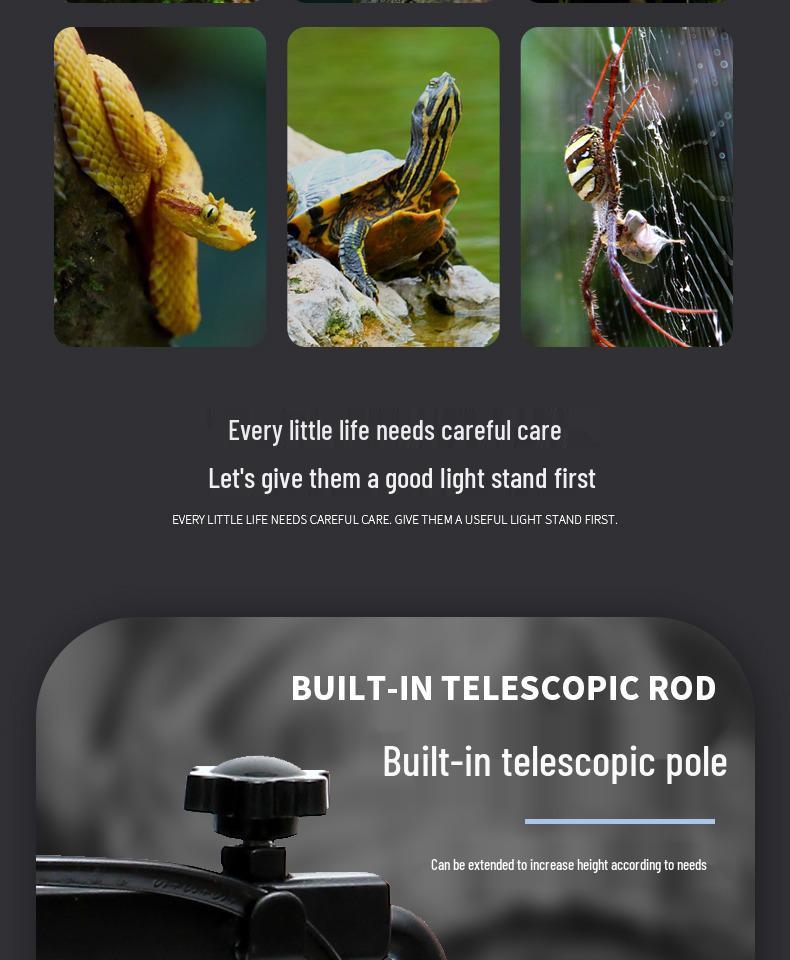 Adjustable Reptile Basking Floor Lamp with Retractable Stand for Lizards, Geckos, Parrots, Birds, and Plants