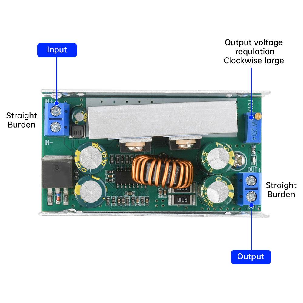 200W 15A DC-DC Step-Down Converter Module  8–55V (60V peak) to 1–36V Step-Down Converter, Aluminium Housing