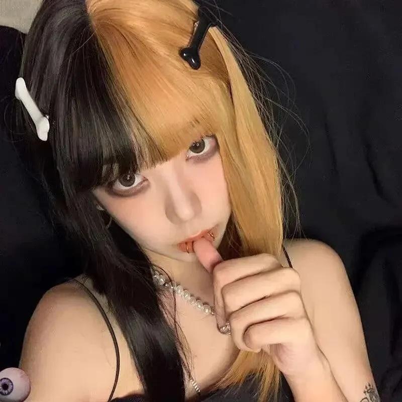 4pcs Spicy Girl Soft And Cute Contrast Style Simulated Bone Hair Clip, Harajuku Style Bangs Clip, Girl'S Heart Duckbill Clip Hair Clip