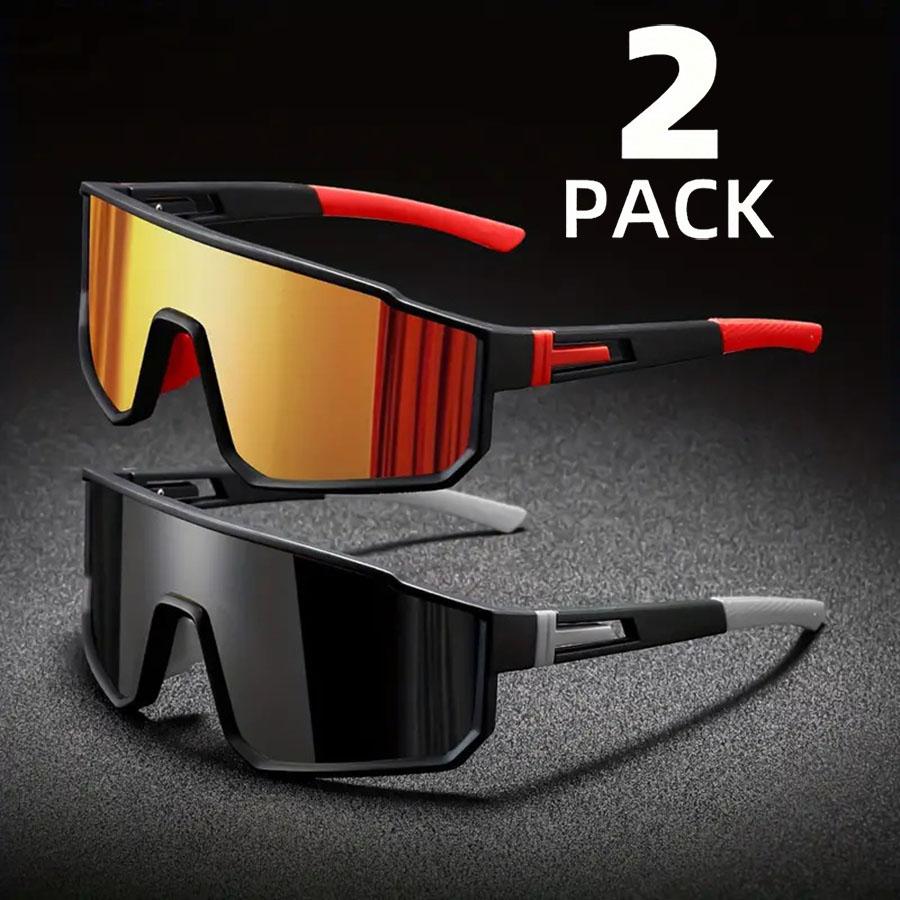 1/2PCS Couple Oversized Cycling Glasses Windproof Colorful Coating Sunglasses for Men Women Outdoor Sports Motorcyc