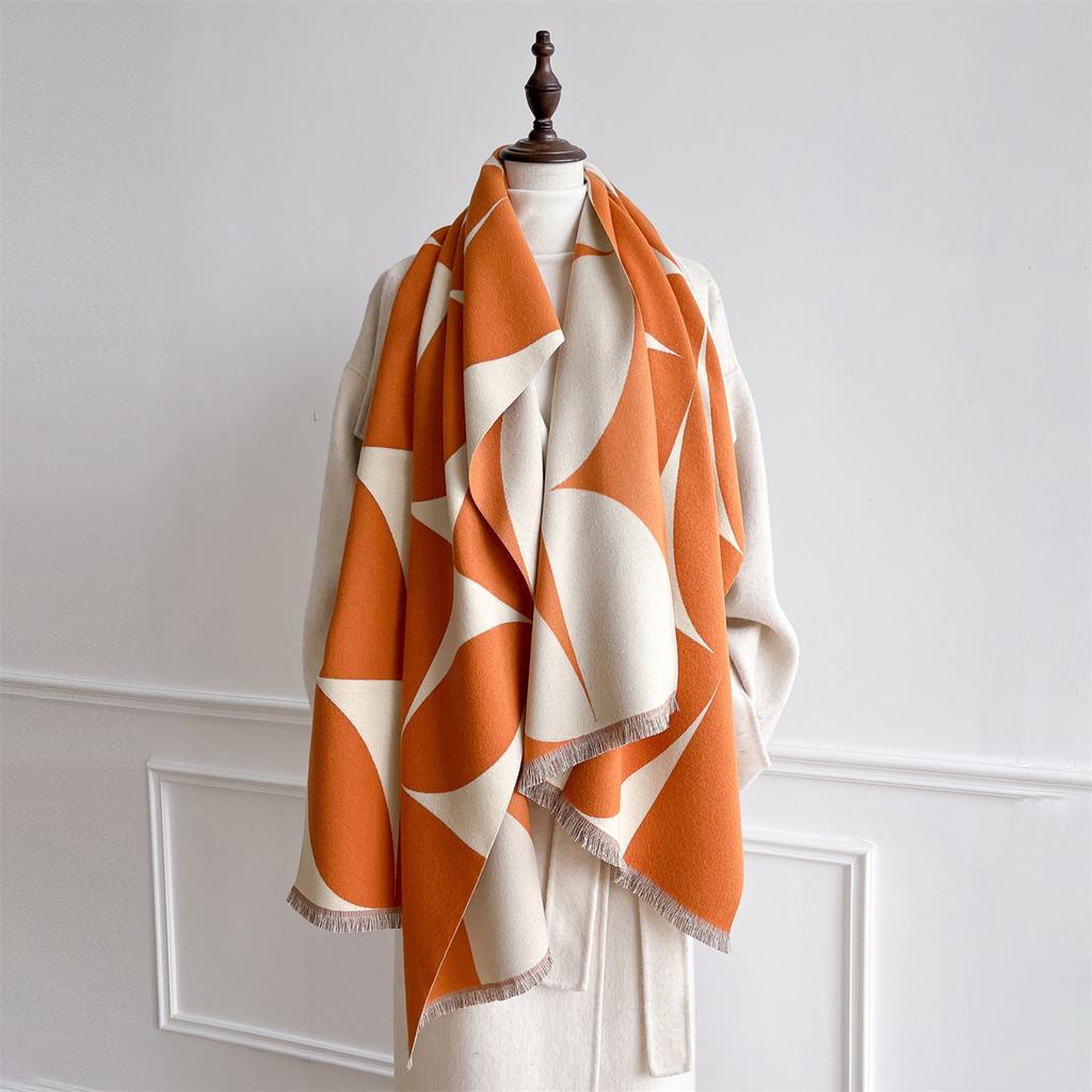 Design Floral bedruckter Kaschmirschal Frauen Winter Pashmina Schals und Tücher Dicke warme Bufanda Stolen Decke Luxus